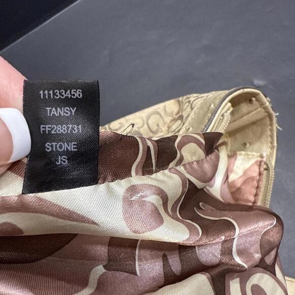 Vintage Guess Purse Y2K Monogram Logo Beige Tan Hand Bag - Picture 12 of 15